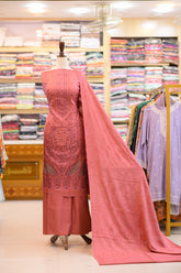 3-PC Unstitched Dhanak Chamki Laser Cut With Valvet Jacquard Shawl | DV-5